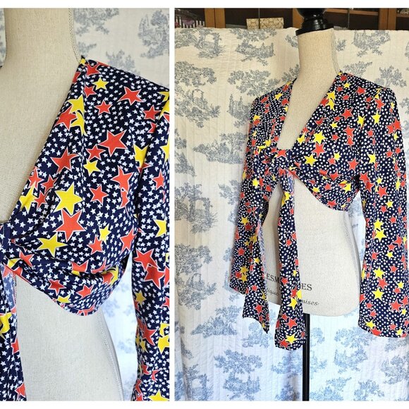 Size M to L Cropped Top or Cardigan Stars New - Picture 1 of 9